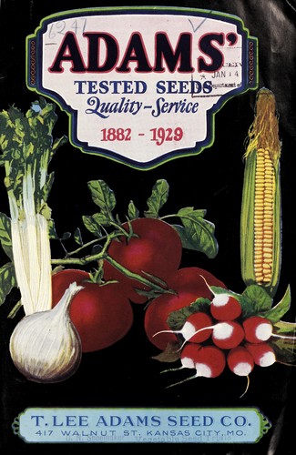 Adams' tested seeds, quality service, 1882-1929