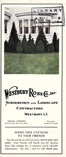 Westbury Rose Co., Inc. [catalog]