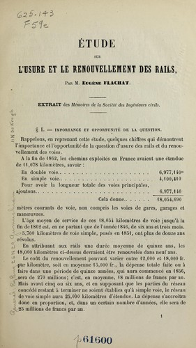 Étude sur l'usure et le renouvellement des rails ...