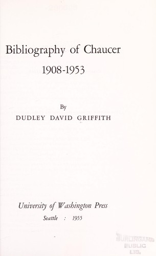 A bibliography of Chaucer, 1908-1924