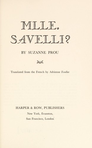 Mlle. Savelli?