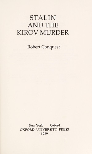 Stalin and the Kirov murder