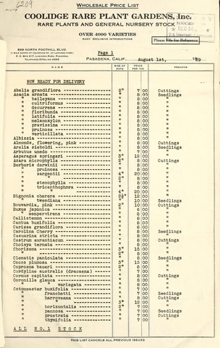 Rare plants and general nursery stock