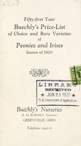 Buechly's price-list of choice and rare varieties of peonies and irises