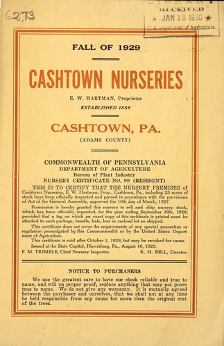 Fall of 1929 [price list]