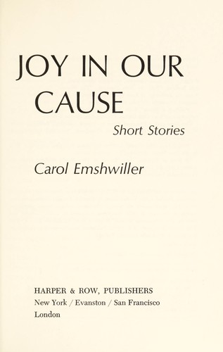 Joy in our cause; short stories