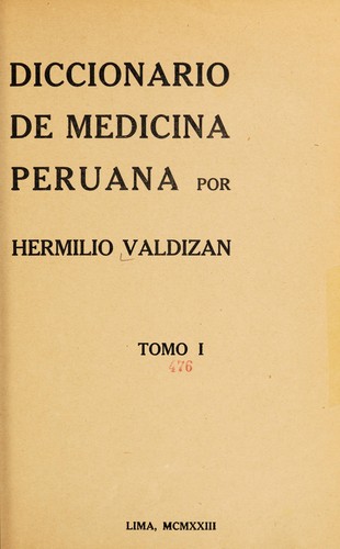 Diccionario de medicina peruana