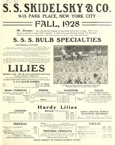 Fall, 1928 [price list]