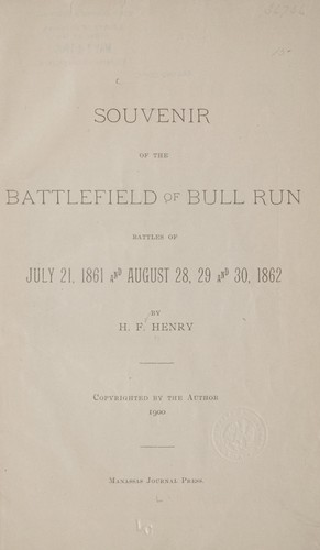 Souvenir of the battlefield of Bull Run