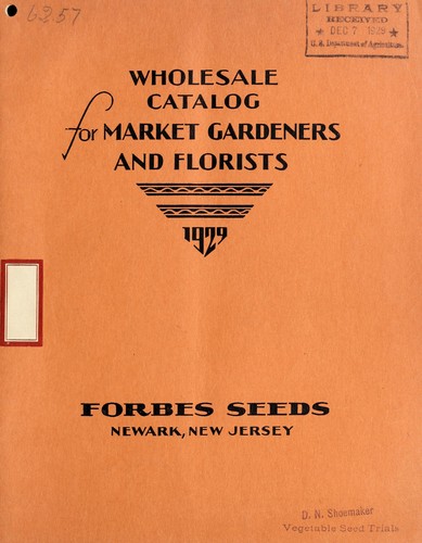 Wholesale catalog for market gardeners and florists