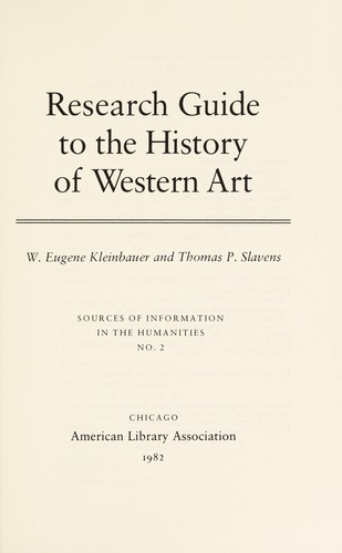 Research guide to the history of Western art