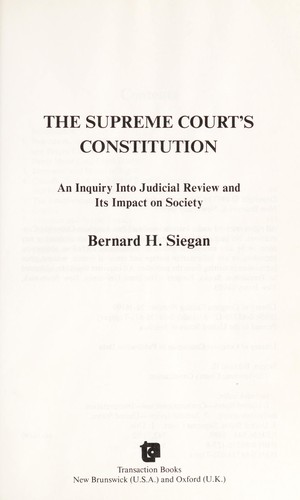 The Supreme Court's constitution