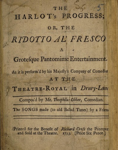 The harlot's progress, or, the ridotto al' fresco