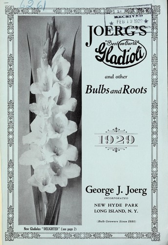 Joerg's gladioli and other bulbs and roots, 1929
