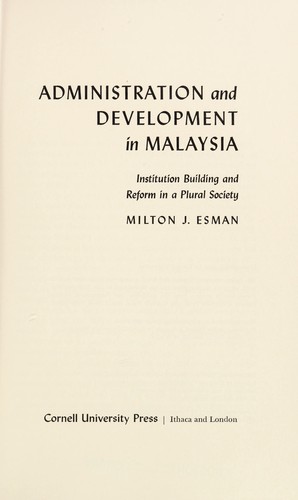 Administration and development in Malaysia