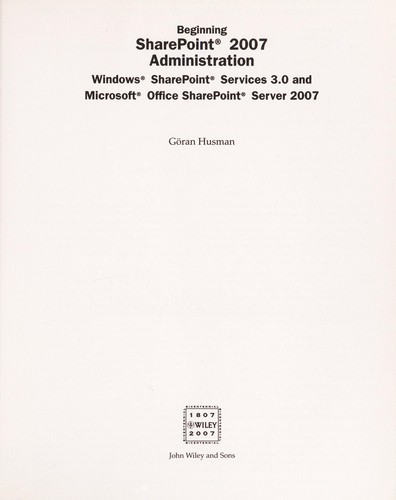 Beginning SharePoint 2007 administration