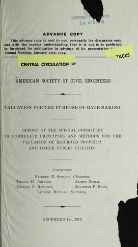 Valuation for the purpose of rate-making