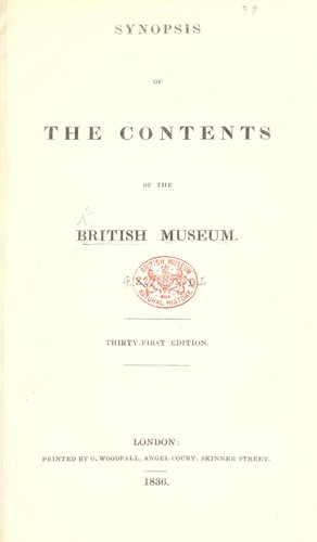 Synopsis of the contents of the British Museum