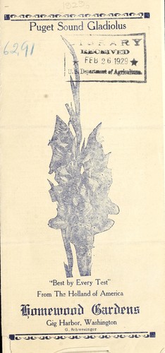 Puget Sound gladiolus [price list]