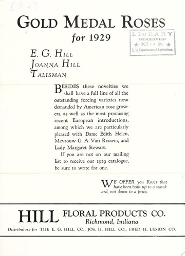 Gold medal roses for 1929