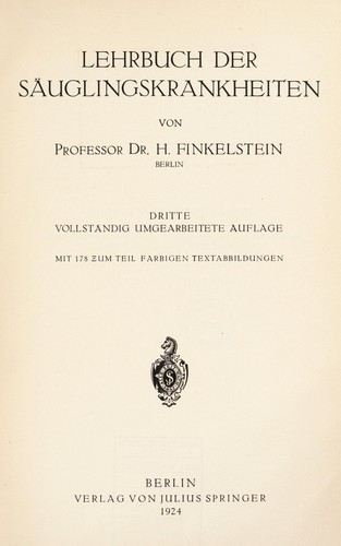 Lehrbuch der Säuglingskrankheiten