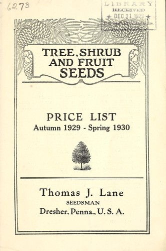 Tree, shrub, and fruit seeds