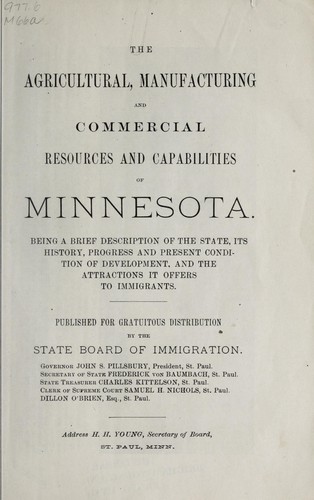The agricultural, manufacturing and commercial resources and capabilities of Minnesota