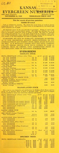 Wholesale price list