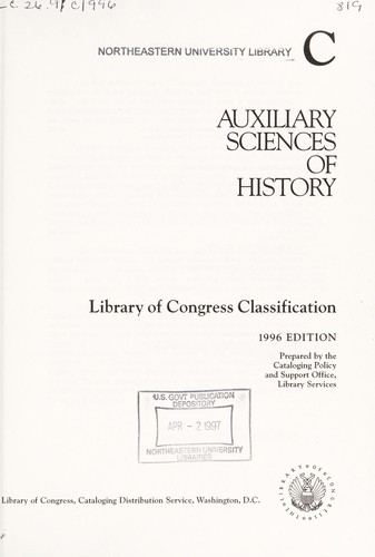 Library of Congress classification. C. Auxiliary sciences of history