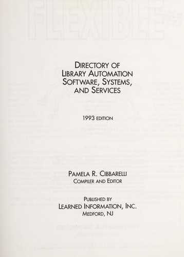 Directory of Library Automation Software, Systems & Services (Directory of Library Automation Software)
