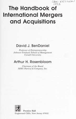 The handbook of international mergers and acquisitions