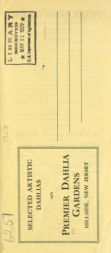 1929 list of selected artistic dahlias