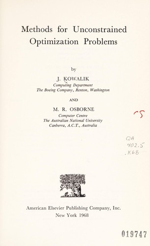 Methods for unconstrained optimization problems