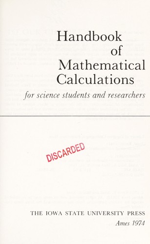 Handbook of mathematical calculations