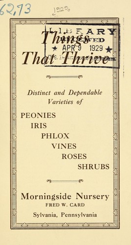 Things that thrive