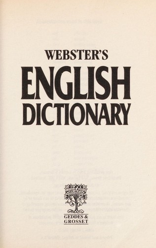 Webster's English dictionary