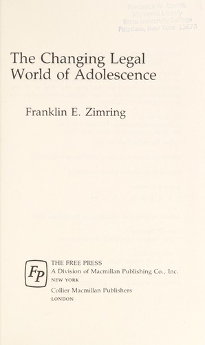 The Changing Legal World of Adolescence