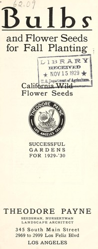 Bulbs and flower seeds for fall planting, California wild flower seeds