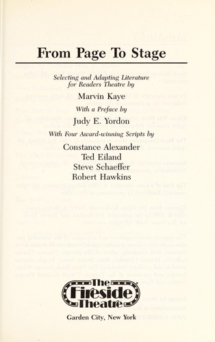 From page to stage