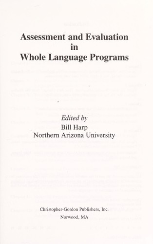 Assessment and evaluation in whole language programs