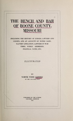 The bench and bar of Boone County, Missouri
