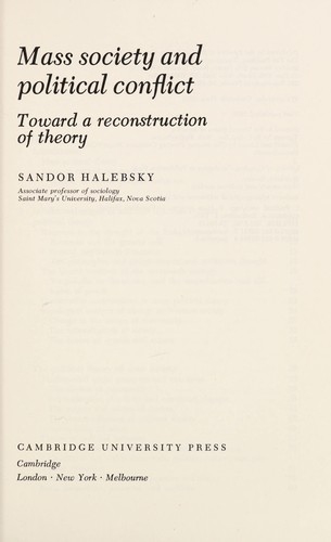 Mass society and political conflict