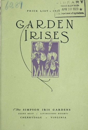 Garden, or, Bearded iris price list, 1929