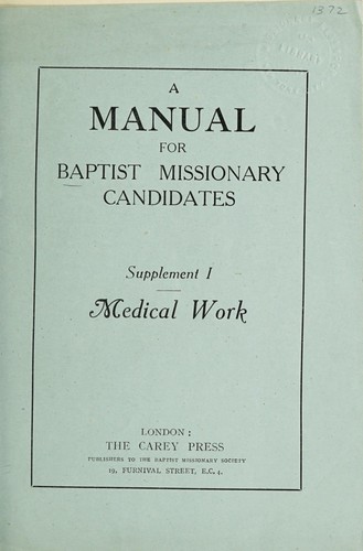 A manual for Baptist missionary candidates