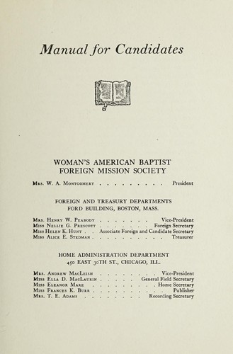 Manual for candidates