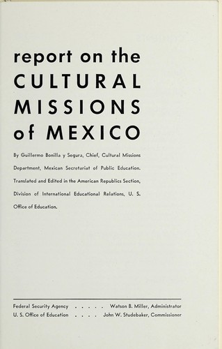 Report on the cultural missions of Mexico