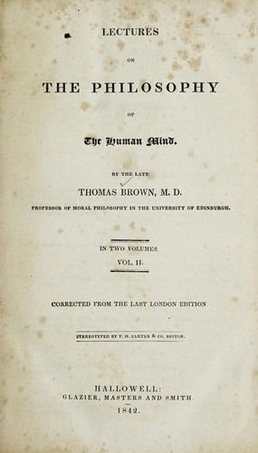 Lectures on the philosophy of the human mind