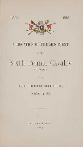 Dedication of the monument of the Sixth Penna