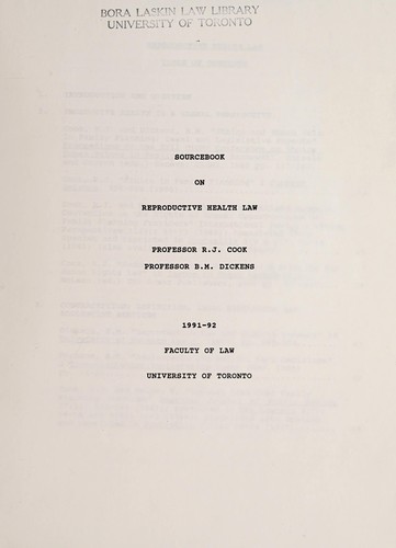 Sourcebook on reproductive health law