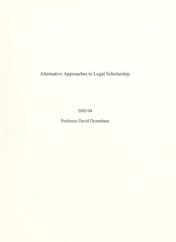 Alternative approaches to legal scholarship